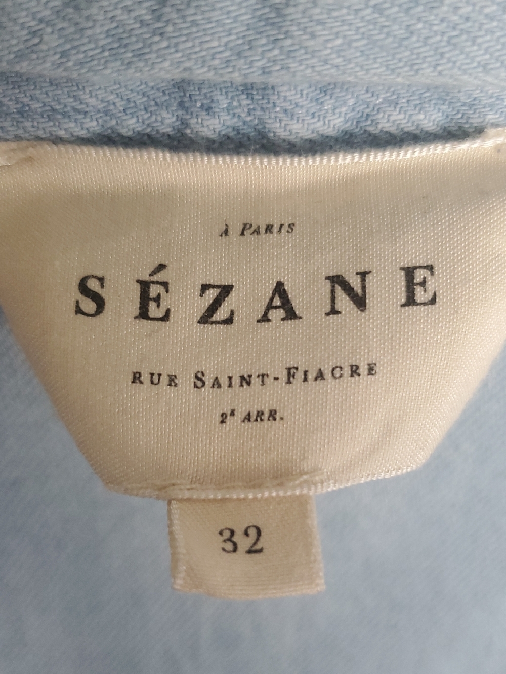 Sezane Max Mother Of Pearl Snap Buttons Down Shirt Light Denim Size 32 - Picture 8 of 10